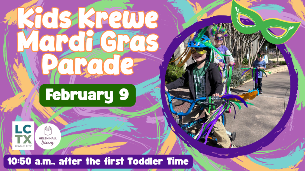Mardi Gras Toddler Time at Helen Hall&nbsp;Library