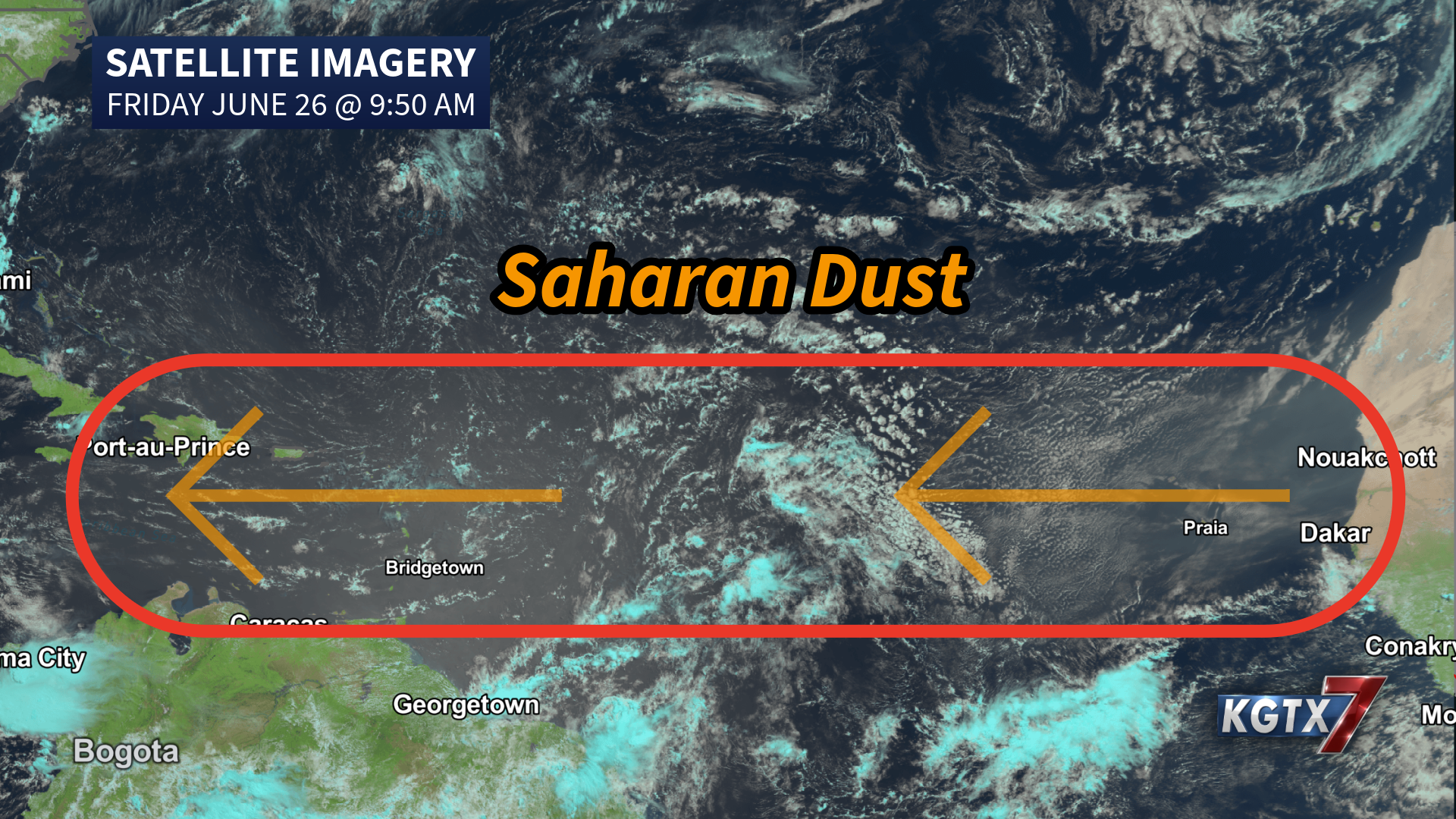 Summer Heat Continues, Saharan Dust Arriving