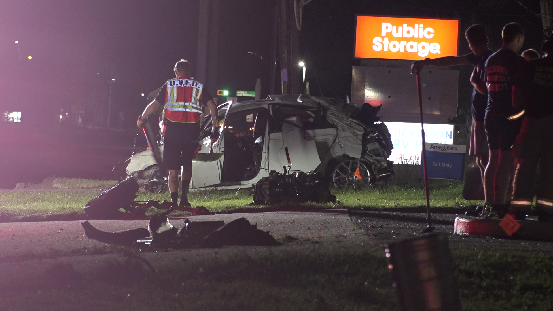 Violent rollover crash in Dickinson sends one to hospital, Tuesday morning